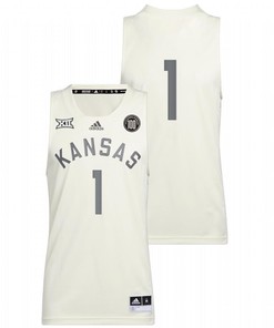 Kansas Jayhawks 1 2022 White 100 Anniversary of 1922 Helms National Champs Retro Men Jersey