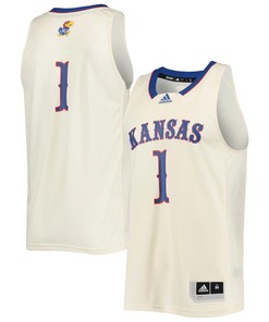 Kansas Jayhawks 1 Swingman Basketball Men Jersey - Cream