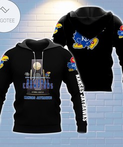 Kansas Jayhawks 2022 NCAA Menâs Basketball National Champions Black Hoodie