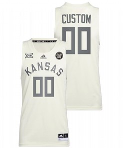 Kansas Jayhawks 2022 White 100 Anniversary Of 1922 Helms National Champs Retro Men Custom Jersey