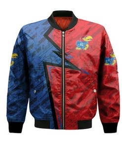 Kansas Jayhawks Bomber Abstract Pattern Sport- NCAA