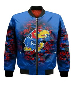 Kansas Jayhawks Bomber Jacket Camouflage Vintage  - NCAA