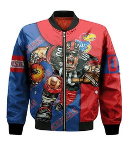 Kansas Jayhawks Bomber Jacket Football Go On - NCAA