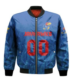 Kansas Jayhawks Bomber Jacket Logo Sport Ombre  - NCAA