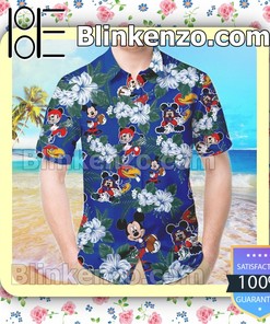 Kansas Jayhawks & Mickey Mouse Mens Shirt, Swim Trunk