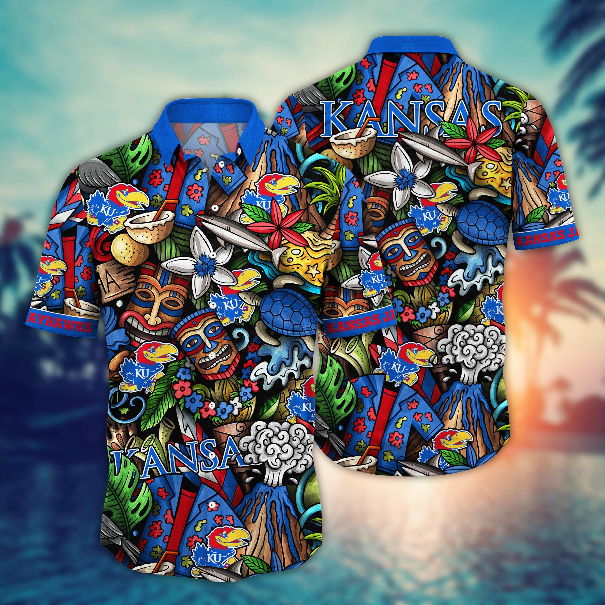 Kansas Jayhawks NCAA Flower Hawaii Shirt For Fans Ver 17