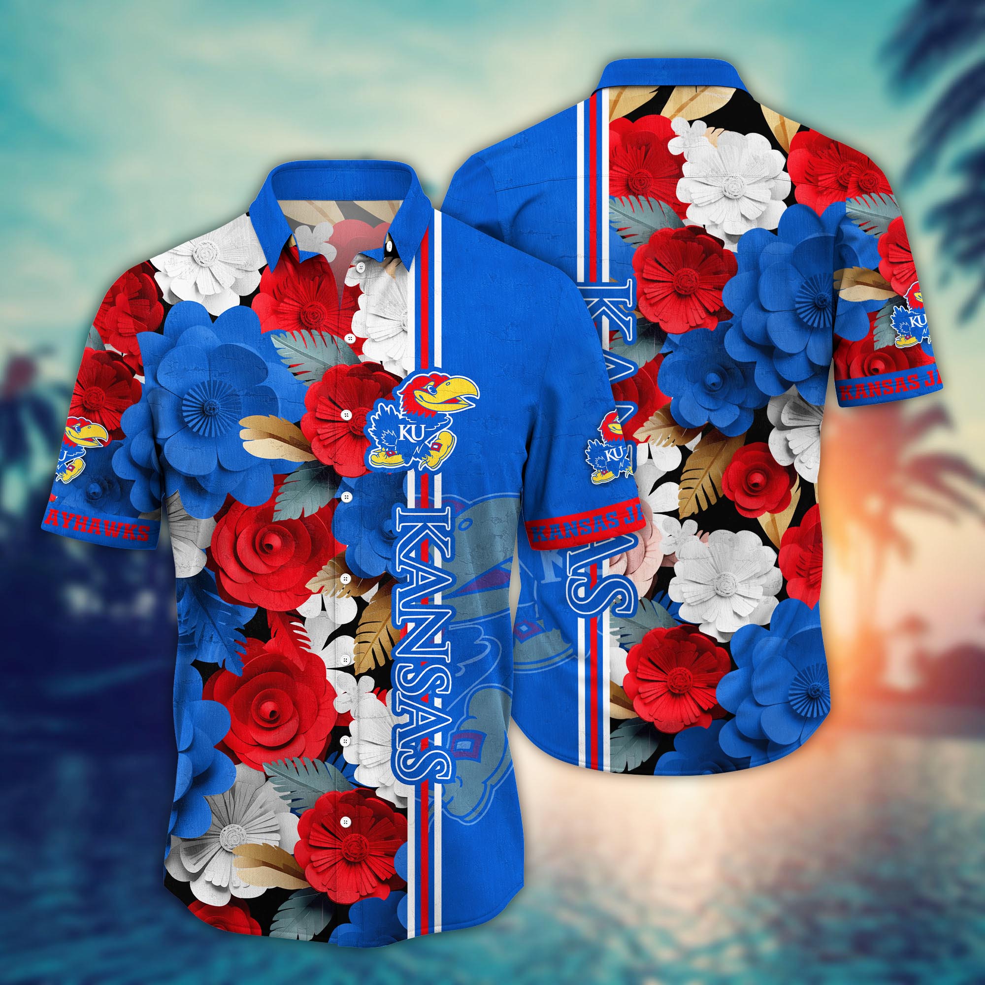 Kansas Jayhawks NCAA Flower Hawaii Shirt For Fans Ver 23
