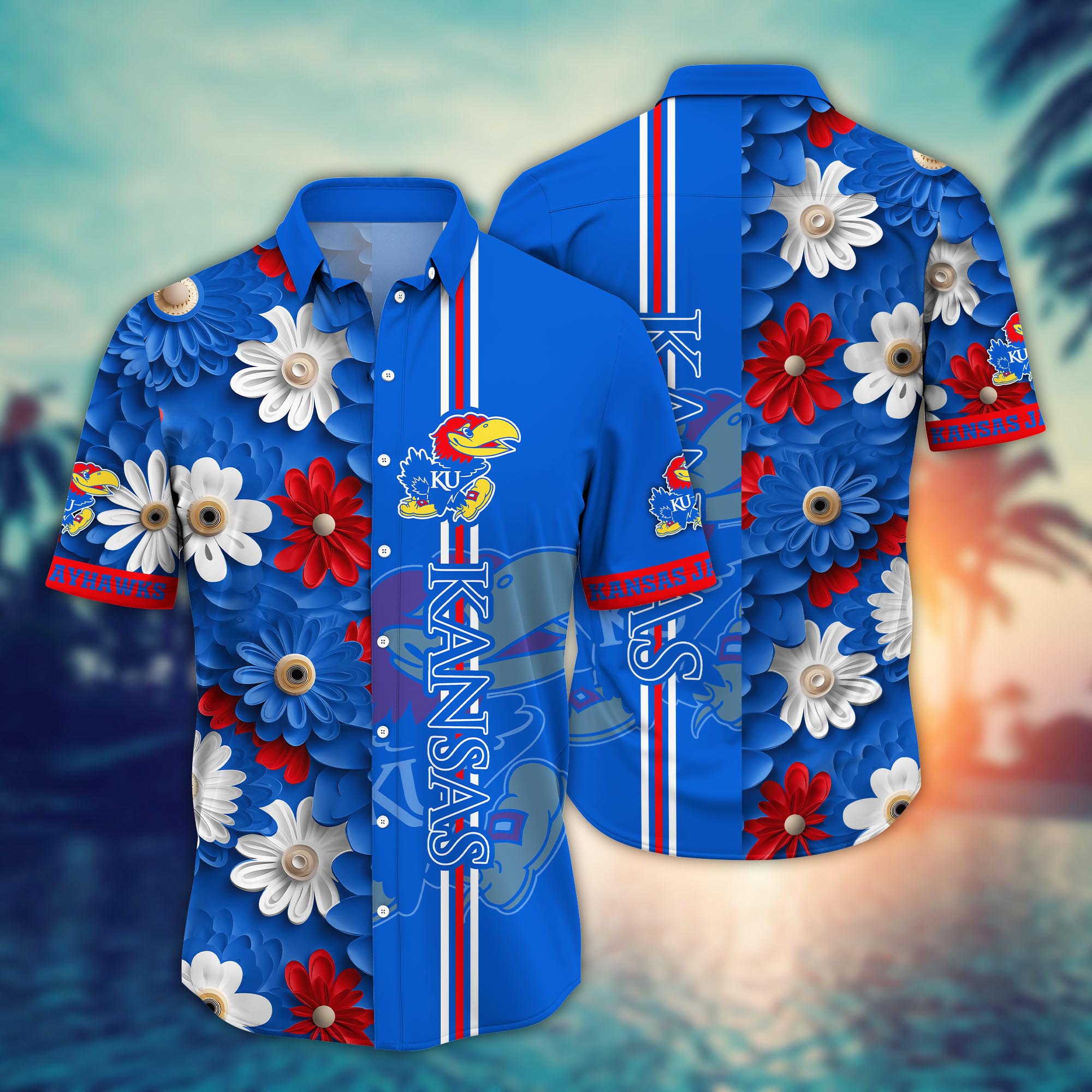 Kansas Jayhawks NCAA Flower Hawaii Shirt For Fans Ver 26