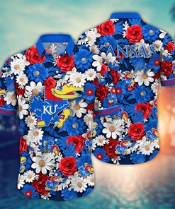 Kansas Jayhawks NCAA Flower Hawaii Shirt For Fans Ver 4