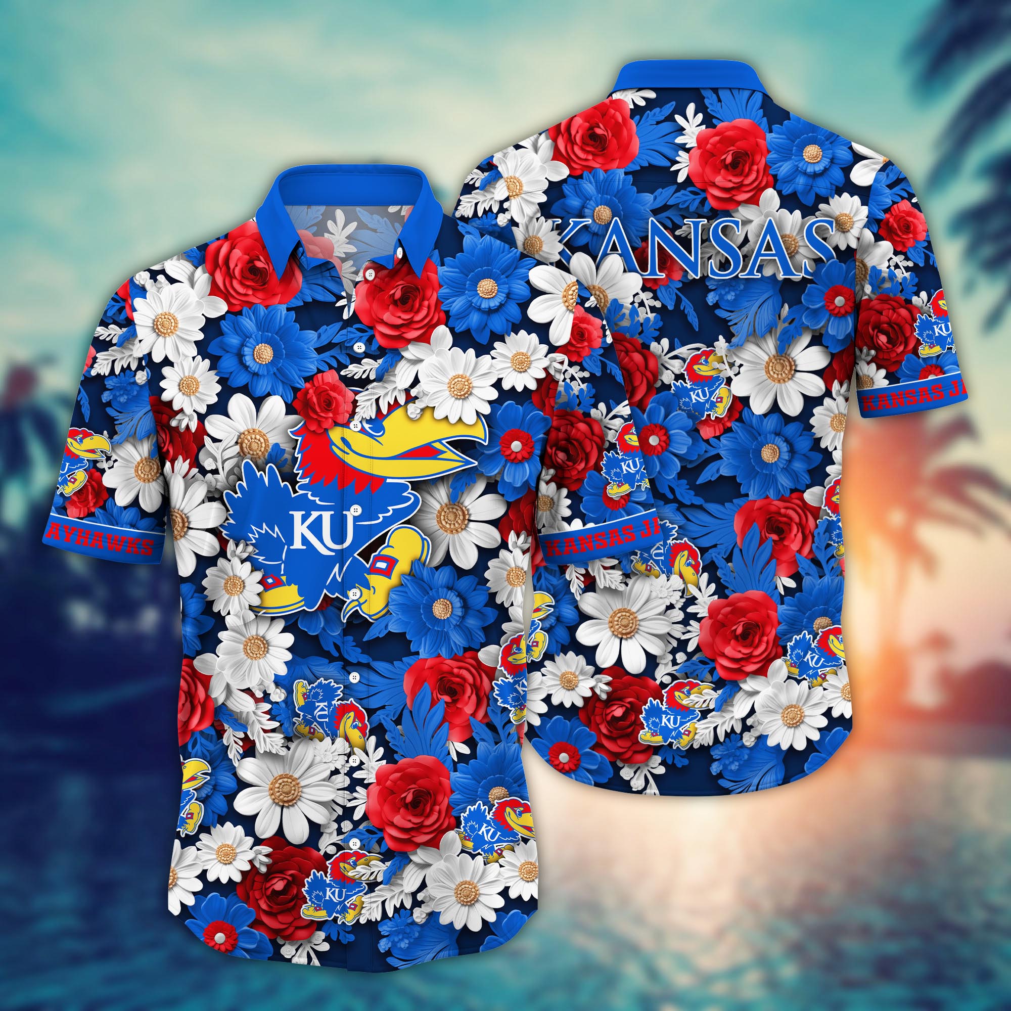 Kansas Jayhawks NCAA Flower Hawaii Shirt For Fans Ver 4