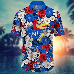 Kansas Jayhawks NCAA Flower Hawaii Shirt For Fans Ver 4