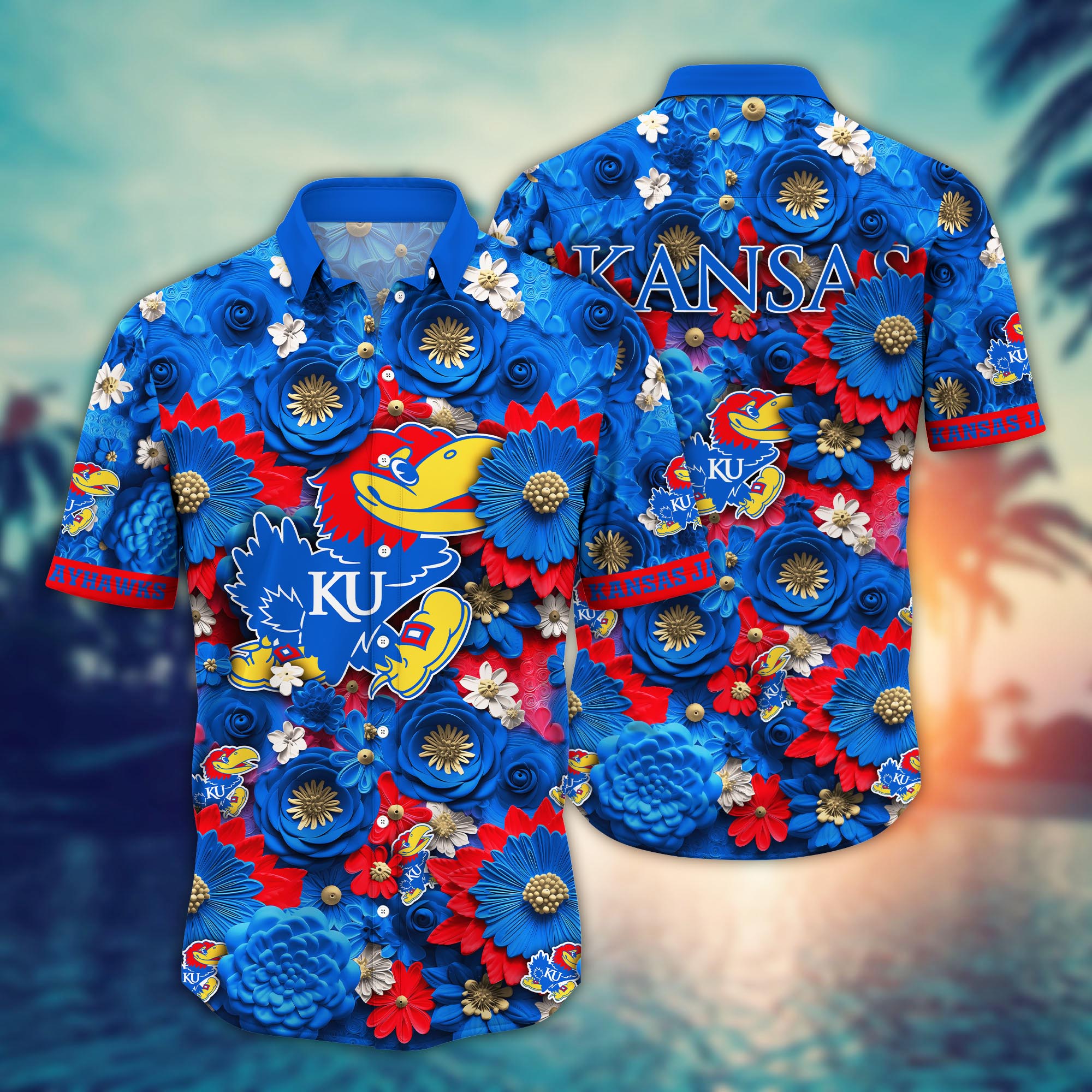 Kansas Jayhawks NCAA Hawaiian Shirt for This Summer Customize Shirt Any Team