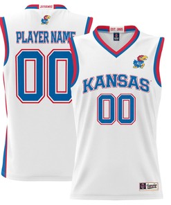 Kansas Jayhawks NIL Men Basketball Custom Jersey - White