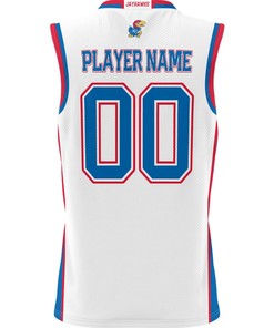 Kansas Jayhawks NIL Men Basketball Custom Jersey - White