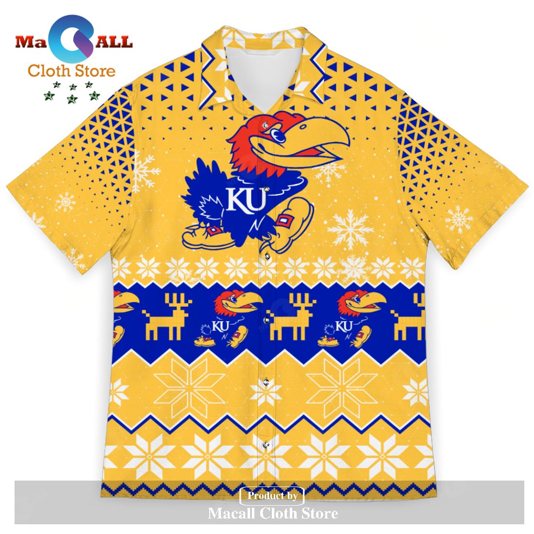 Kansas Jayhawks Sports Football American Ugly Christmas 3D Hawaiian Shirt