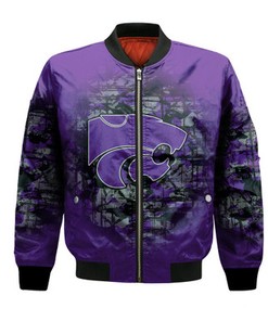Kansas State Wildcats Bomber Jacket Camouflage Vintage  - NCAA