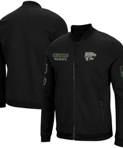 Kansas State Wildcats Colosseum OHT Military Appreciation High-Speed Bomber Full-Zip Jacket - Black
