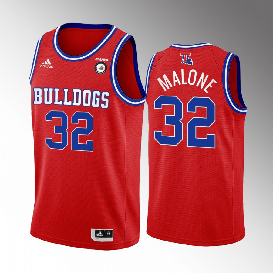 Karl Malone 32 Louisiana Tech Bulldogs Red Jersey College Basketball Retired Number
