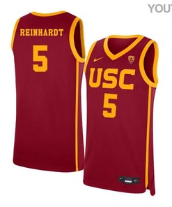 Katin Reinhardt 5 USC Trojans Elite Basketball Youth Jersey - Red