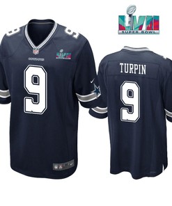 Kavontae Turpin 9 Dallas Cowboys Super Bowl LVII Super Bowl LVII Navy Men Game Jersey