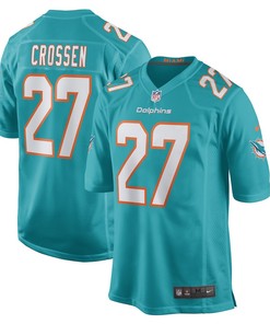 Keion Crossen Miami Dolphins Game Player Jersey - Aqua