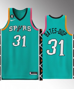 Keita Bates-Diop 31 2022-23 San Antonio Spurs City Edition Jersey Teal
