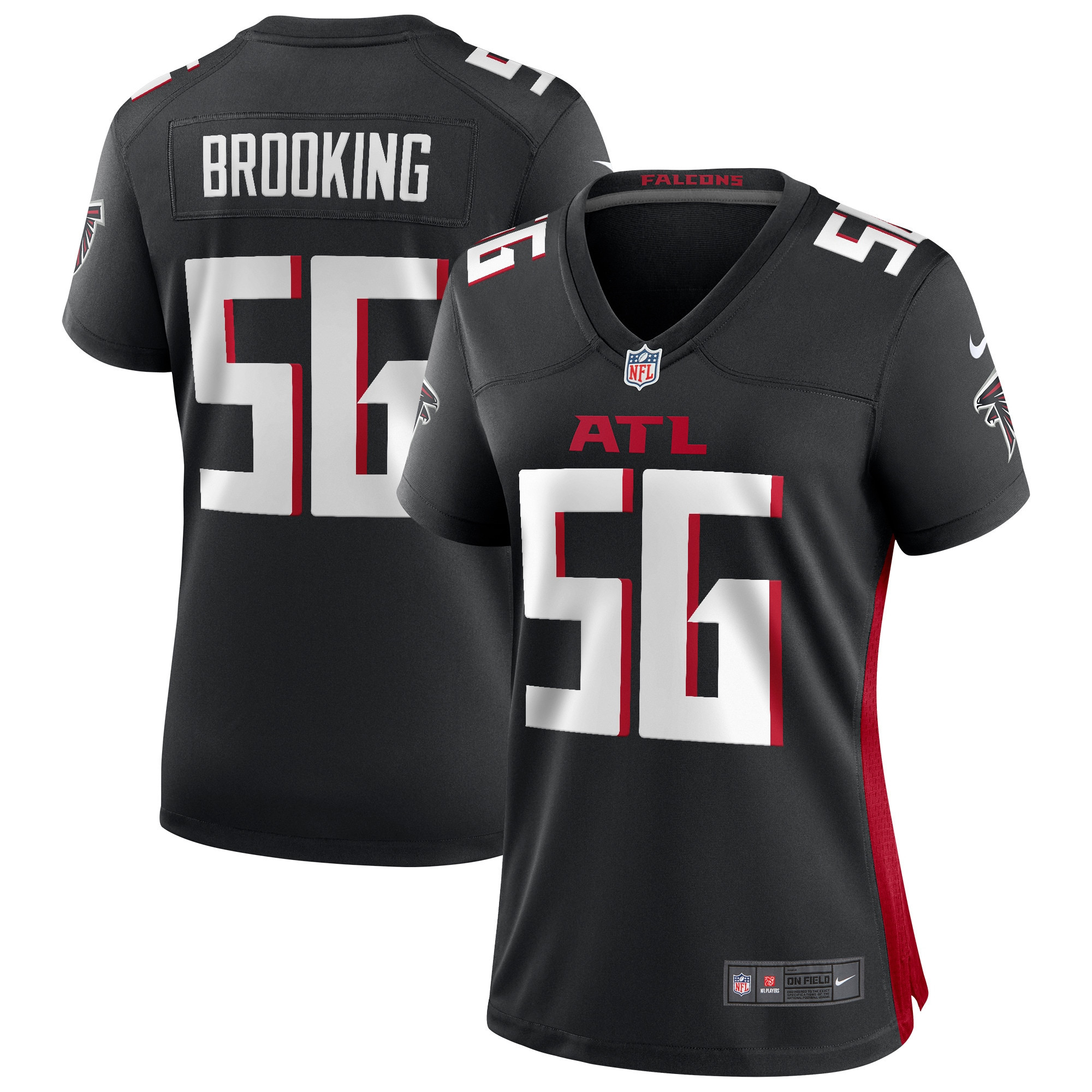 Keith Brooking Atlanta Falcons Womens Game Retired Player Jersey - Black Nfl
