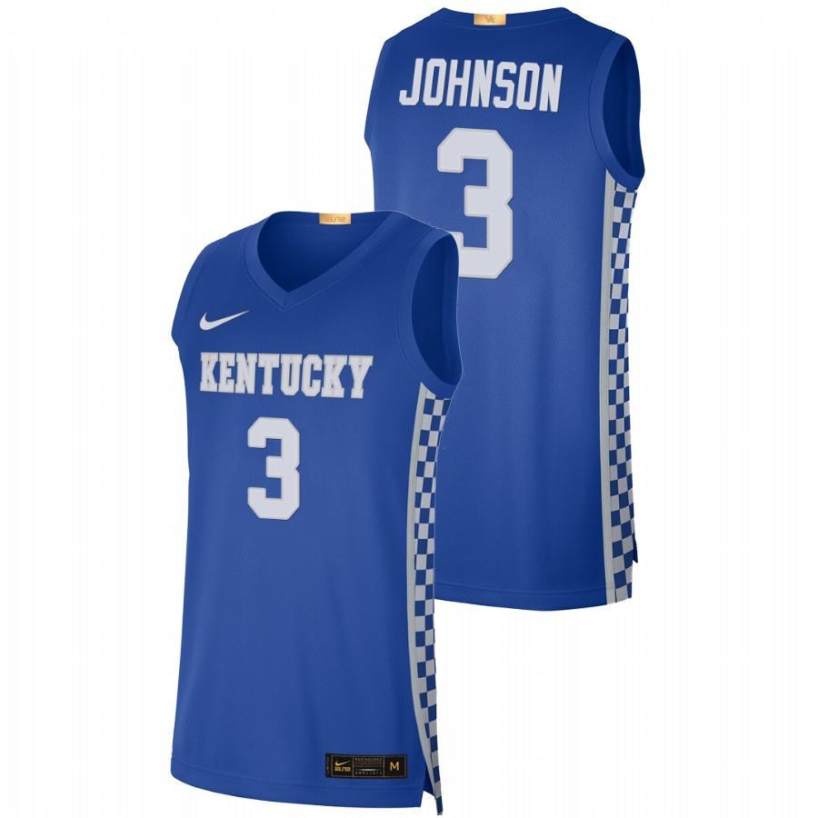 Keldon Johnson 3 Kentucky Wildcats College Basketball Away Men Jersey - Blue
