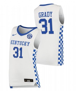 Kellan Grady 31 Kentucky Wildcats 2023 College Basketball Men Jersey - White