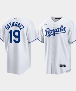 Kelvin Gutierrez 19 Kansas City Royals White Home Player Jersey
