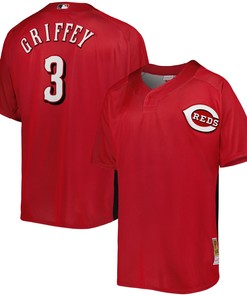 Ken Griffey Jr. Cincinnati Reds Mitchell & Ness Cooperstown Collection Mesh Batting Practice Jersey - Red Mlb