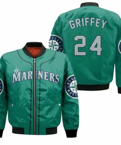 Ken Griffey Jr Seattle Mariners Northwest Green 2019 Jersey Inspired Bomber Jacket Model 3046