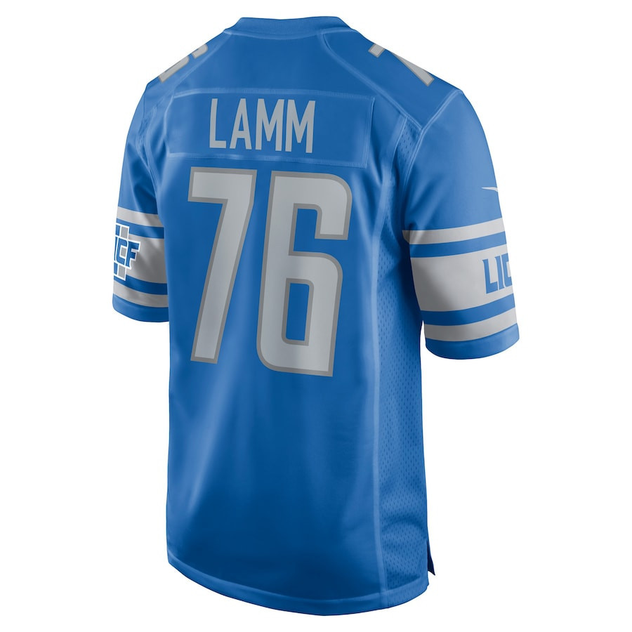 Kendall Lamm 76 Detroit Lions Player Game Jersey - Blue