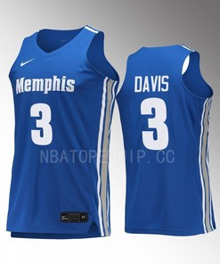 Kendric Davis 3 Memphis Tigers Uniform Jersey College Basketball Royal