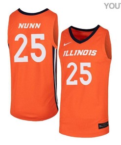 Kendrick Nunn 25 Illinois Fighting Illini Elite Basketball Youth Jersey - Orange