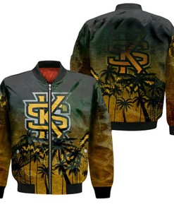 Kennesaw State Owls Bomber Jacket Coconut Tree Tropical Grunge - NCAA