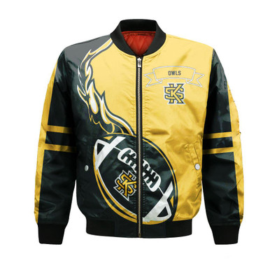 Kennesaw State Owls Bomber Jacket Flame Ball - NCAA