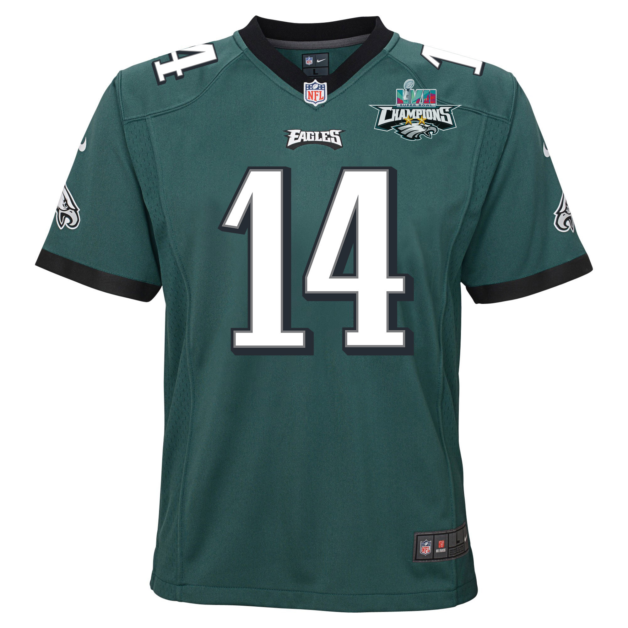 Kenneth Gainwell 14 Philadelphia Eagles Super Bowl LVII Champions 2 Stars 2 Stars Youth Game Jersey - Black