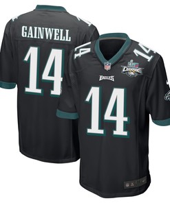 Kenneth Gainwell 14 Philadelphia Eagles Super Bowl LVII Champions 2 Stars Men Game Jersey - Black