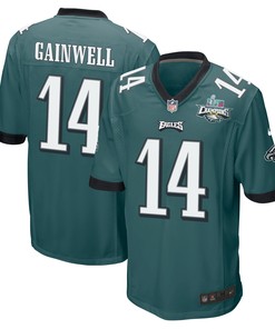 Kenneth Gainwell 14 Philadelphia Eagles Super Bowl LVII Champions 2 Stars Men Game Jersey - Midnight Green