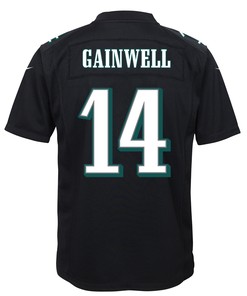 Kenneth Gainwell 14 Philadelphia Eagles Super Bowl LVII Champions 2 Stars Youth Game Jersey - Black