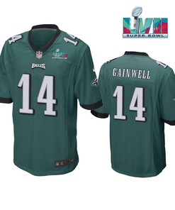 Kenneth Gainwell 14 Philadelphia Eagles Super Bowl LVII Game Player Men Jersey - Green
