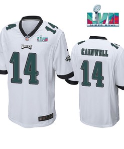 Kenneth Gainwell 14 Philadelphia Eagles Super Bowl LVII Game Player Men Jersey - White