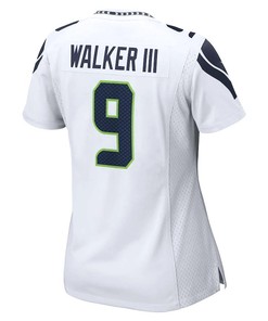 Kenneth Walker III 9 Seattle Seahawks Women's Away Game Player Jersey - White