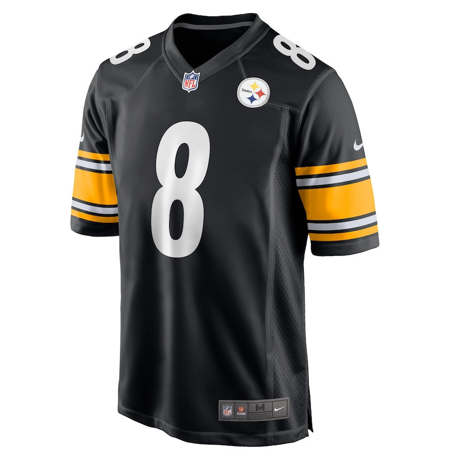 Kenny Pickett 8 Pittsburgh Steelers Youth 2022 Draft First Round Pick Game Jersey In Black