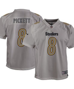 Kenny Pickett 8 Pittsburgh Steelers Youth Atmosphere Game Jersey - Gray
