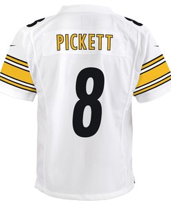 Kenny Pickett 8 Pittsburgh Steelers Youth Team Game Jersey - White