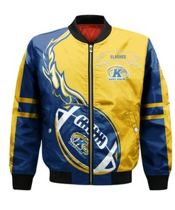 Kent State Golden Flashes Bomber Jacket Flame Ball - NCAA