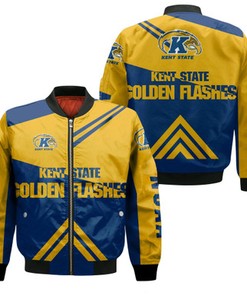Kent State Golden Flashes Football Bomber Jacket  - Stripes Cross Shoulders - NCAA