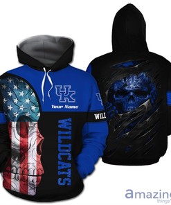 Kentucky Wildcats 146 Skull Custom Name 3D Shirt University Of Kentucky